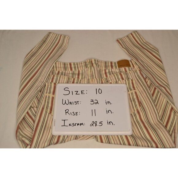 American Eagle Women's 10 Stretch High Waisted Striped Skinny Ankle Jeans - Picture 12 of 12